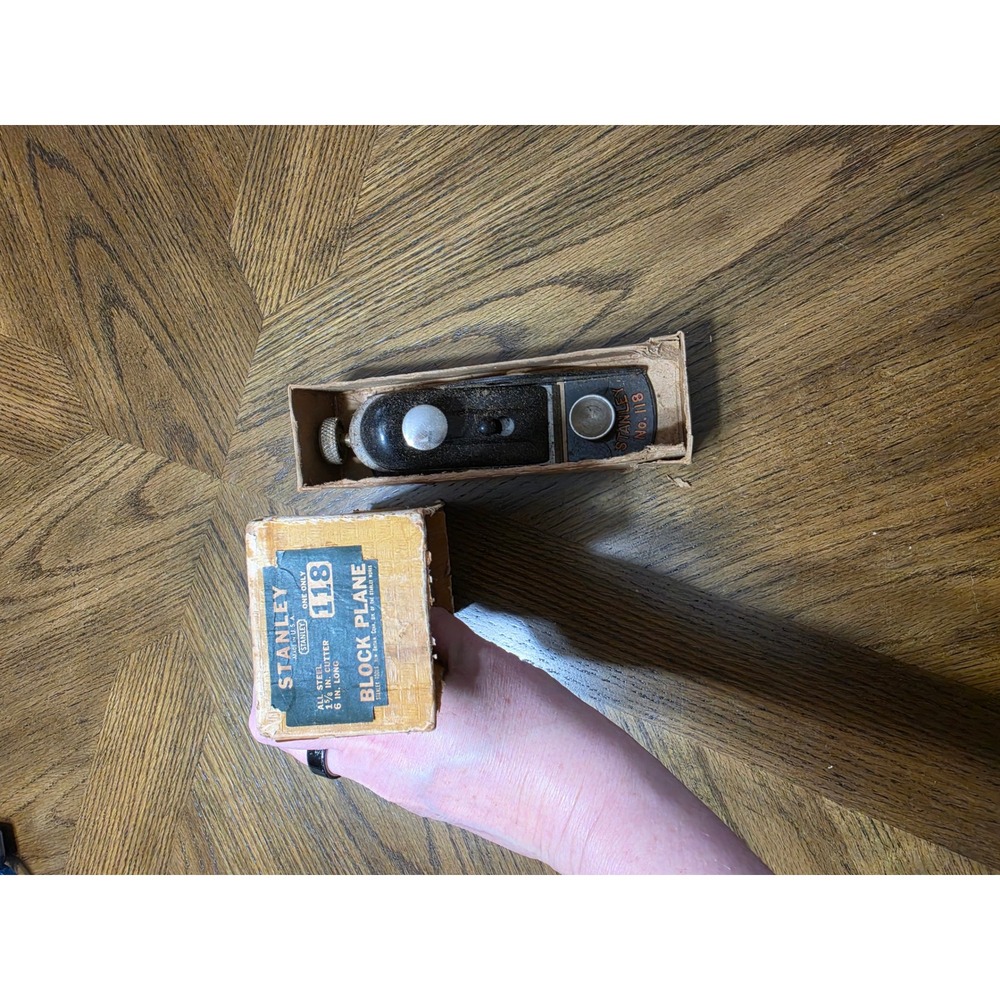 Vintage Stanley No. 118 All Steel Block Plane 6 Inch Long with Original Box